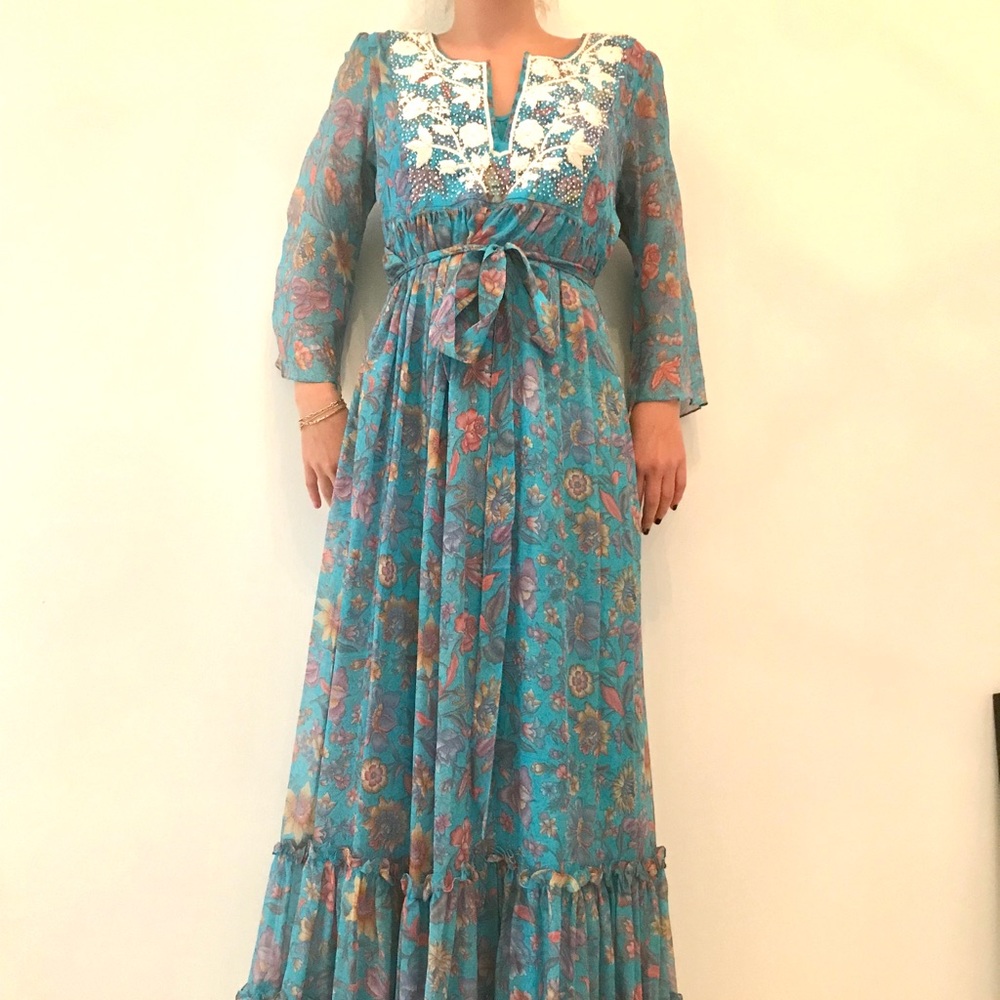 Blue Floral printed dress
